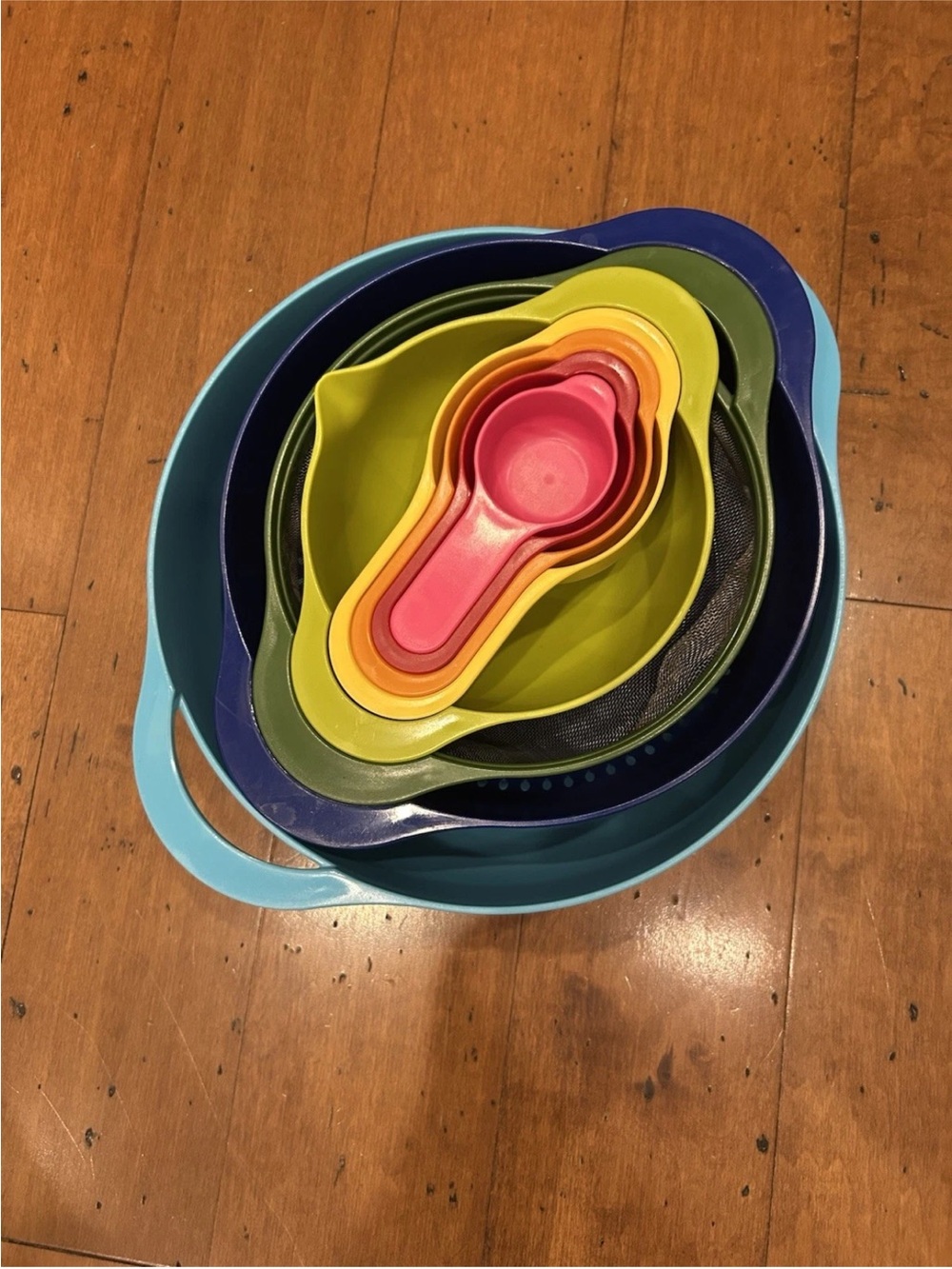 Colorful Nesting Kitchen Bowl and Measuring Spoon Set - Multicolor